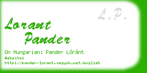 lorant pander business card